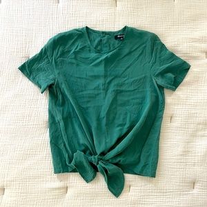 100% silk tie front madewell shirt